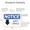 Signmission Dirty Towels (Down Arrow), 14 in W x Rectangle, Plastic OS-2PACK-NS-P-1014-L-11038 - alternate 5